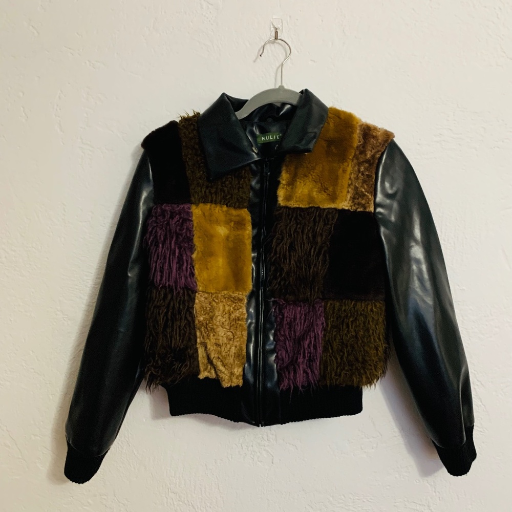 Faux Fur & Faux Leather Jacket